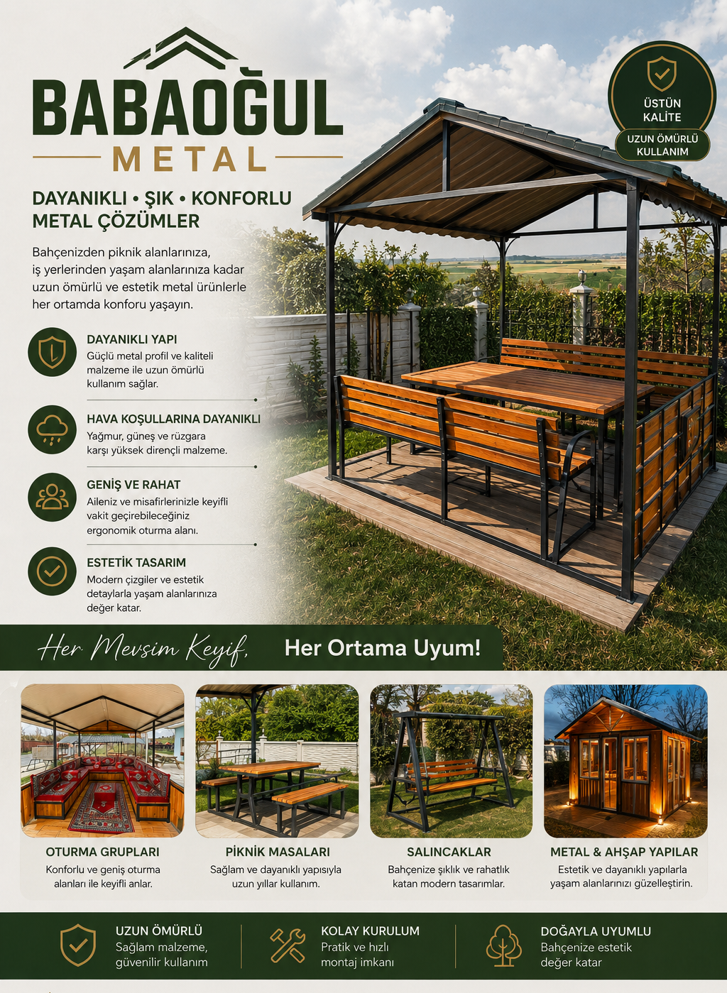 Babaoğul Metal ahşap ve metal kamelya ürünü